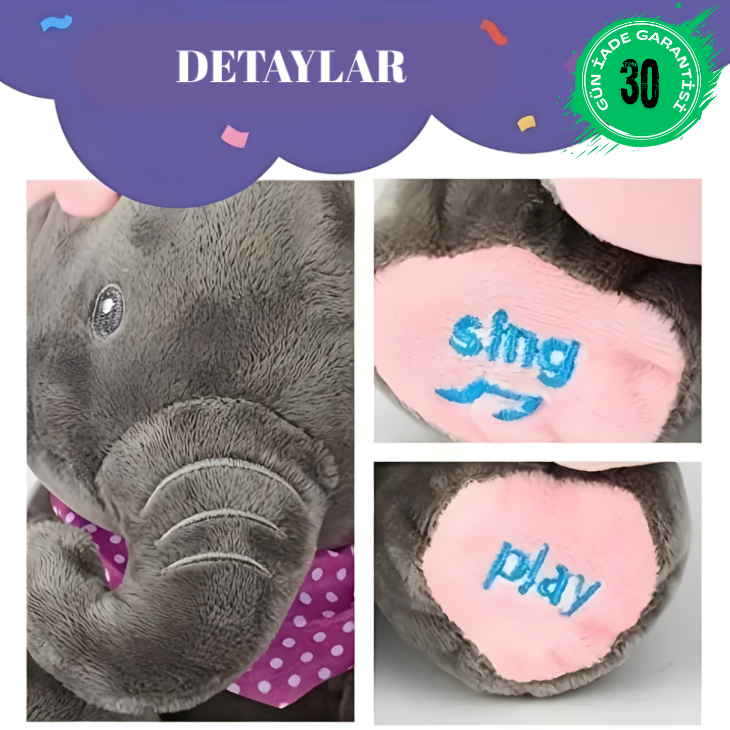 Pek-a-Boo İngilizce Öğreten Saklambaç Oynayan Tatlı Fil