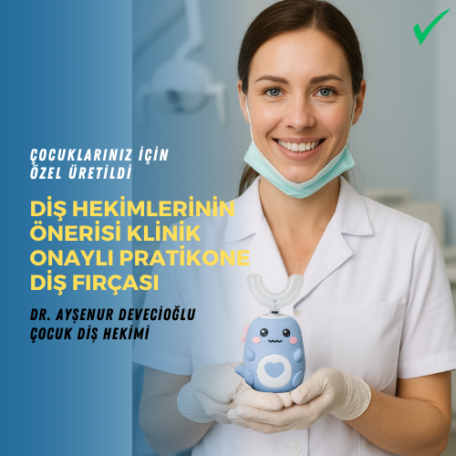 360 Derece U Şeklinde Şarjlı Çocuk Diş Fırçası