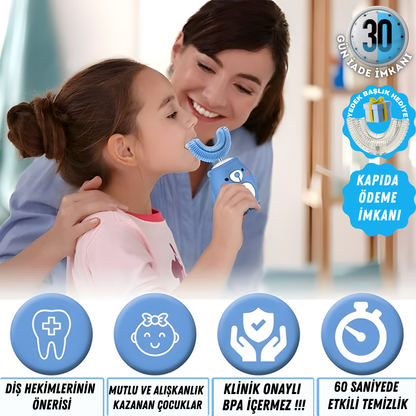 Pratikone U Şeklinde Şarjlı Çocuk Diş Fırçası 