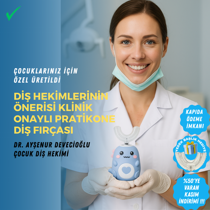 Pratikone U Şeklinde Şarjlı Çocuk Diş Fırçası 