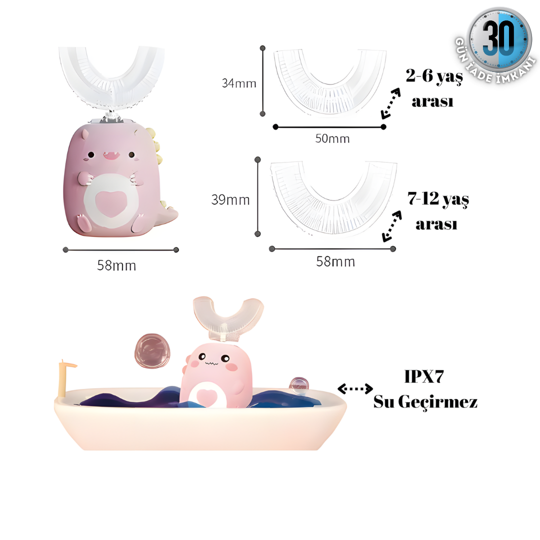 Pratikone U Şeklinde Şarjlı Çocuk Diş Fırçası 